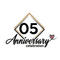 05 years anniversary celebration vector template design illustration