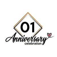 01 years anniversary celebration vector template design illustration