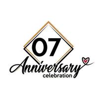 07 years anniversary celebration vector template design illustration
