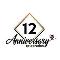 12 years anniversary celebration vector template design illustration