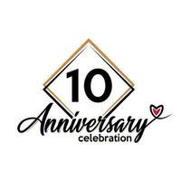 10 years anniversary celebration vector template design illustration