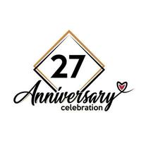 27 years anniversary celebration vector template design illustration