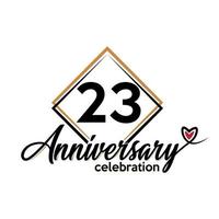 23 years anniversary celebration vector template design illustration