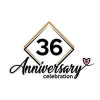 36 years anniversary celebration vector template design illustration