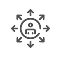 Head hunting related icon outline and linear vector. vector