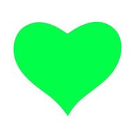 fluorescente verde color corazón icono en blanco antecedentes. vector