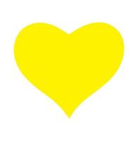 Yellow color heart icon on white background. vector