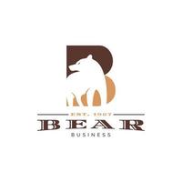 Initial Letter B Bear Icon Logo Design Template vector