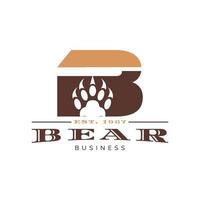 Initial Letter B Bear Claw Icon Logo Design Template