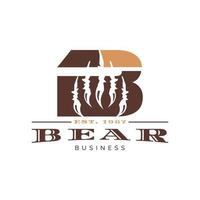 Initial Letter B Bear Claw Icon Logo Design Template vector