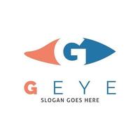 Initial Letter G Eye Icon Vector Logo Template Illustration Design