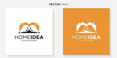 hogar idea bulbo lámpara logo diseño inspiración. vector