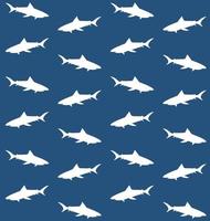 Vector seamless pattern of shark silhouette