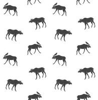 Vector seamless pattern of sketch moose