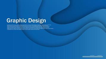 blue abstract background design, mininal stacking papercut vector