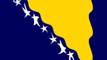 Bosnië en herzegovina vlag in beweging in de wind in hoog kwaliteit, vlag beeldmateriaal met elegantie concept video