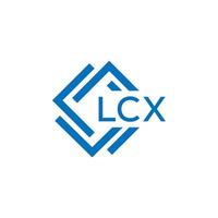 LCX letter logo design on white background. LCX creative circle letter logo concept. LCX letter design. vector