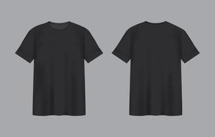 Black 3D T-Shirt Template vector