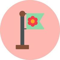 Sakura Flag Vector Icon