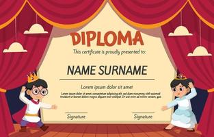 Fun Children On Stage Certificate Concept vector