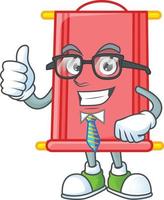 Chinese red scroll cartoon character style vector