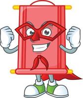 Chinese red scroll cartoon character style vector