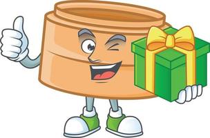 Dimsum basket cartoon character style vector