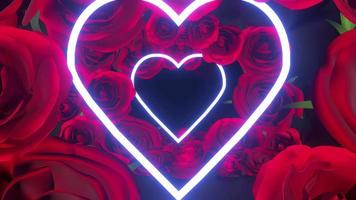 cuore neon rosa tunnel sfondo ciclo continuo video