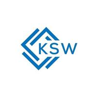 KSW letter logo design on white background. KSW creative circle letter logo concept. KSW letter design. vector