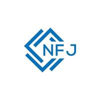NFJ letter design.NFJ letter logo design on white background. NFJ creative circle letter logo concept. NFJ letter design. vector