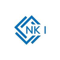 nki letra logo diseño en blanco antecedentes. nki creativo circulo letra logo concepto. nki letra diseño. vector