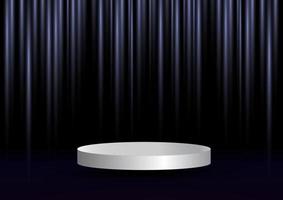 Presentation white platform circle center dark line background vector