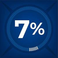 7 percent count on dark blue background vector