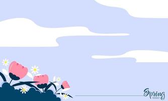 Spring season background with copy space area vector