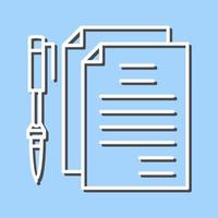 Unique Documents and Pen Vector Icon