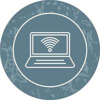 Connected Laptop Line Icon vector