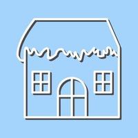 Unique House with Snow Vector Icon