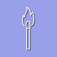 Unique Lit Matchstick Vector Icon