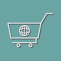 icono de vector de compras global único