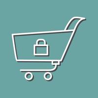 Unique Locked Cart Vector Icon