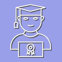 Unique Student Holding Degree Vector Icon