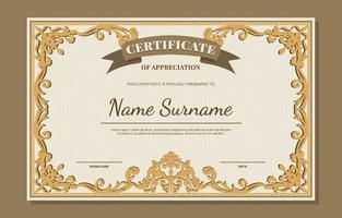 Victorian Classic Design Certificate Template vector