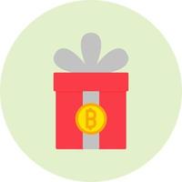 Gift Bitcoin Vector Icon