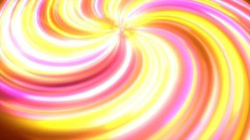 abstrakt lila gul flerfärgad lysande ljus vriden virvlande rader abstrakt bakgrund. video 4k