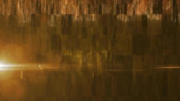 Abstract glowing energy futuristic yellow hi-tech abstract background made of lines and computer stripes with square tiles. Video 4k