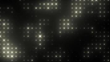 abstrakt glühend Gelb hell Licht Glühbirnen Disko Mauer abstrakt Hintergrund. Video 4k