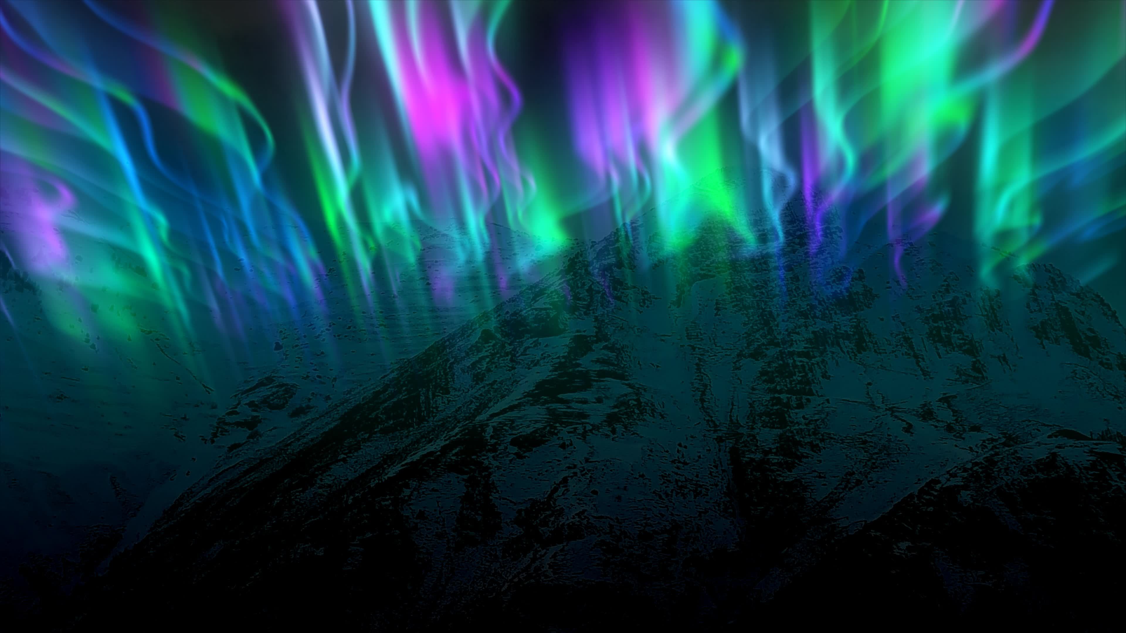 The abstract background of the multi colored northern lights and