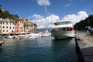 PORTOFINO, ITALY - SEPTEMBER 19 2017 - Vip and tourist in pictoresque village photo