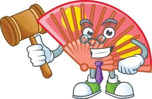 Red chinese folding fan cartoon character style vector