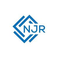 NJR letter logo design on white background. NJR creative circle letter logo concept. NJR letter design. vector